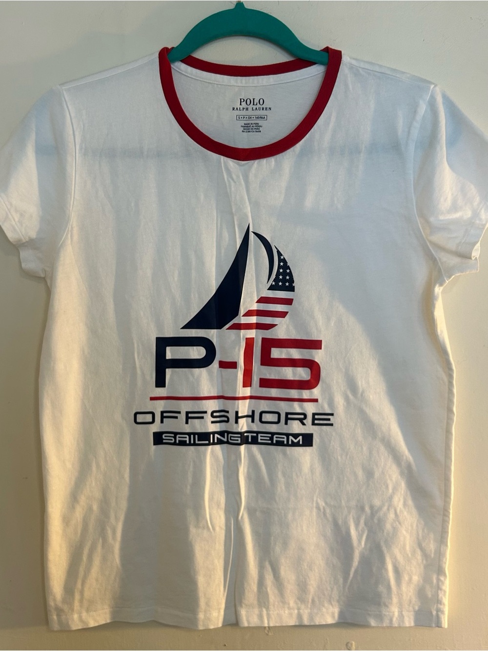 Polo by Ralph Lauren White & Red P-15 Offshore Sailing Team Tee